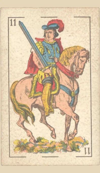 Caballo de Espadas – Tarot gitano (baraja española de Fournier)