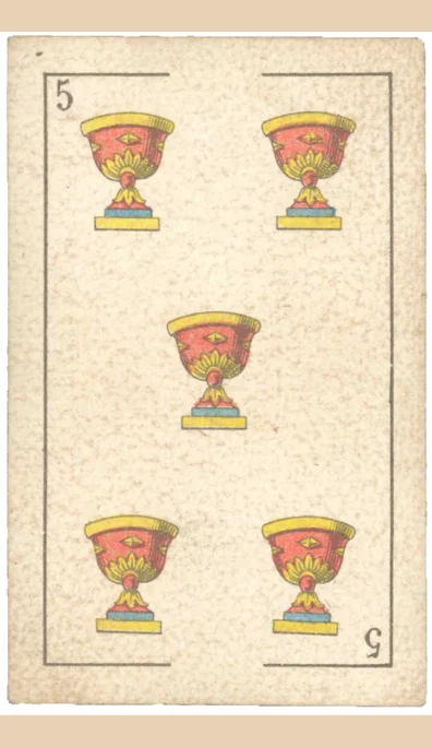 Cinco de Copas – Tarot gitano (baraja española de Fournier)