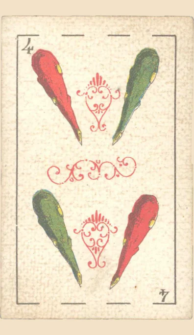 Cuatro de Bastos – Tarot gitano (baraja española de Fournier)