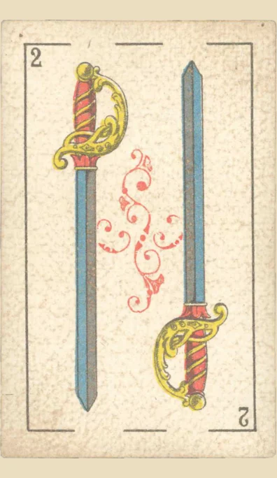 Dos de Espadas – Tarot gitano (baraja española de Fournier)