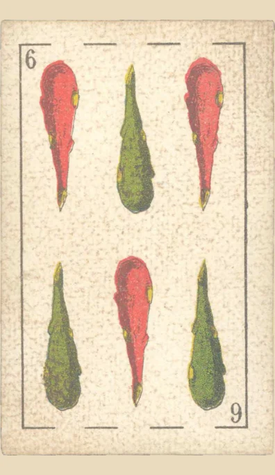Seis de Bastos – Tarot gitano (baraja española de Fournier)