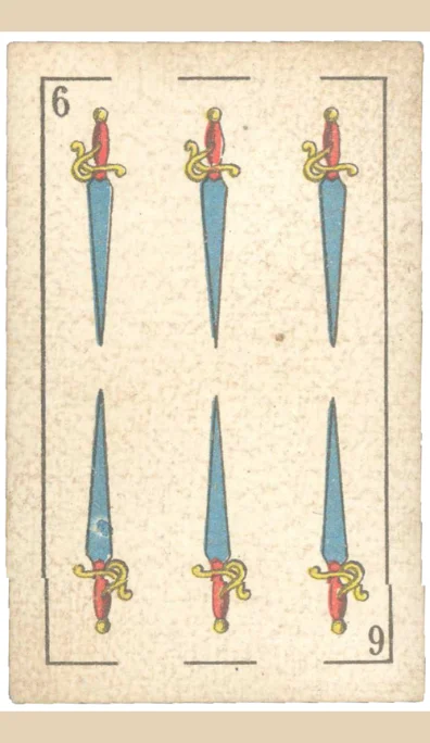 Seis de Espadas – Tarot gitano (baraja española de Fournier)