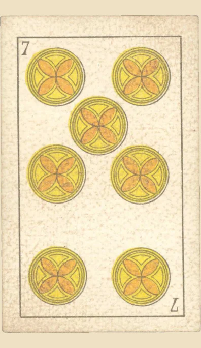 Siete de Oros – Tarot gitano (baraja española de Fournier)
