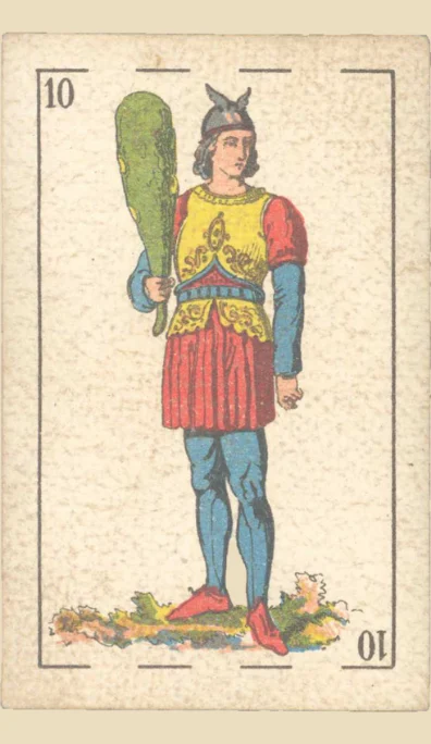 Sota de Bastos – Tarot gitano (baraja española de Fournier)