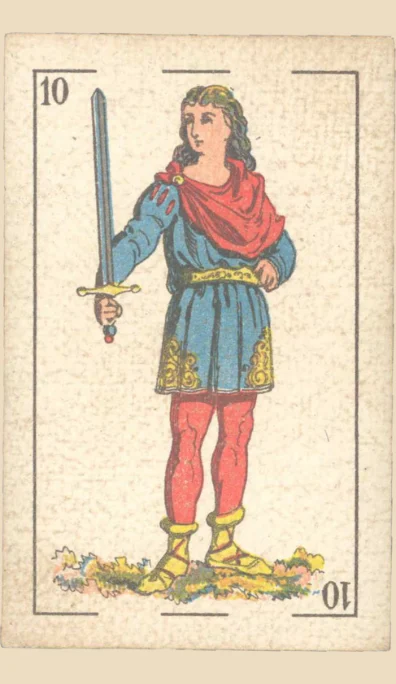 Sota de Espadas – Tarot gitano (baraja española de Fournier)