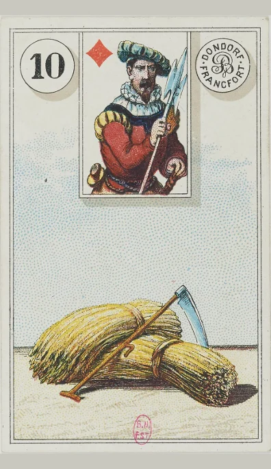 Carta 10 La Guadaña del Lenormand antiguo de Dondorf
