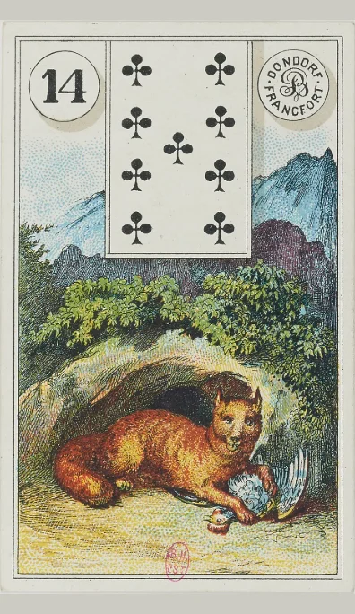 Carta 14 El Zorro del Lenormand antiguo de Dondorf