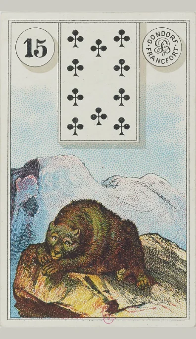 Carta 15 El Oso del Lenormand antiguo de Dondorf