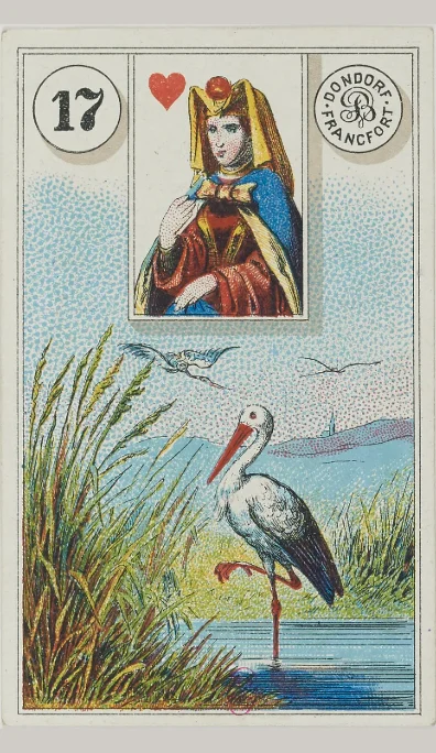 Carta 17 La Cigüeña del Lenormand antiguo de Dondorf