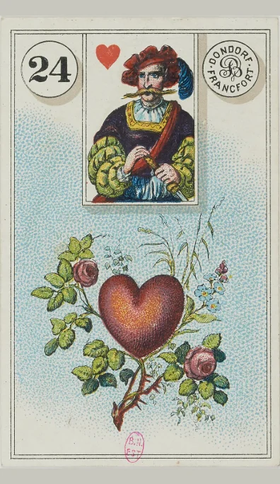Carta 24, El Corazón, del Lenormand de Dondorf