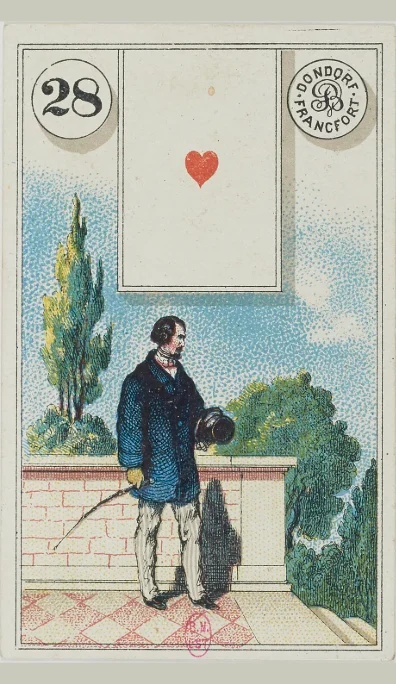 Carta 28 El Caballero del Lenormand antiguo de Dondorf