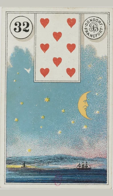 Carta 32 La Luna del Lenormand antiguo de Dondorf