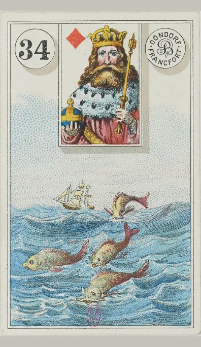 Carta 34 Los Peces del Lenormand antiguo de Dondorf