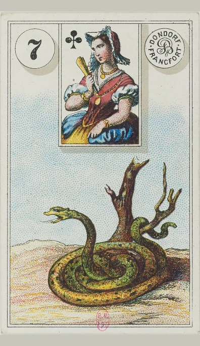Carta 7 La Serpiente del Lenormand antiguo de Dondorf