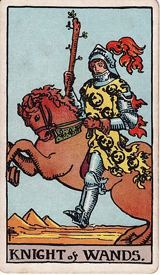 Carta del tarot Caballero de Bastos
