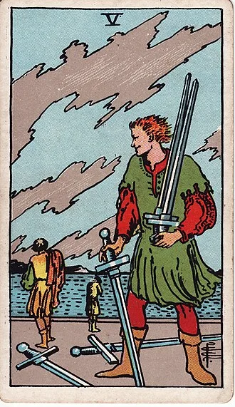 Carta del tarot Cinco de Espadas