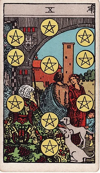 Carta del tarot Diez de Oros