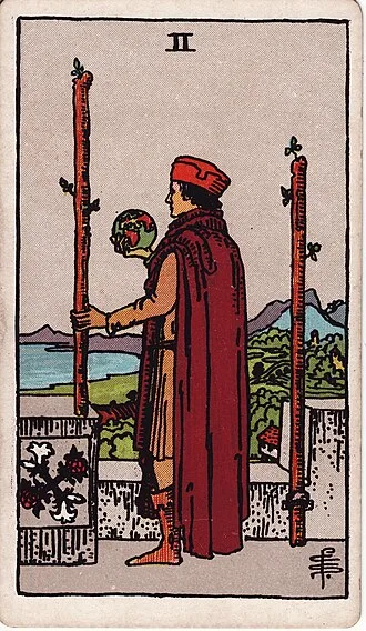 Carta del tarot Dos de Bastos