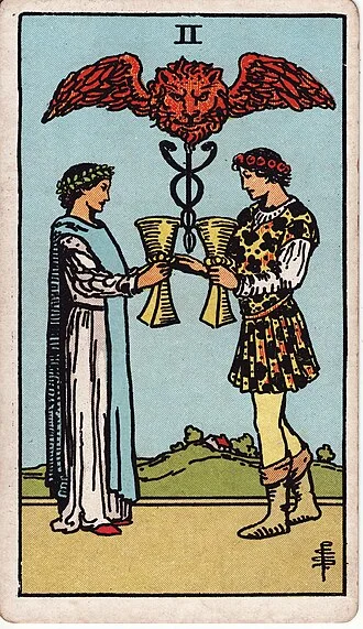 Carta del tarot Dos de Copas