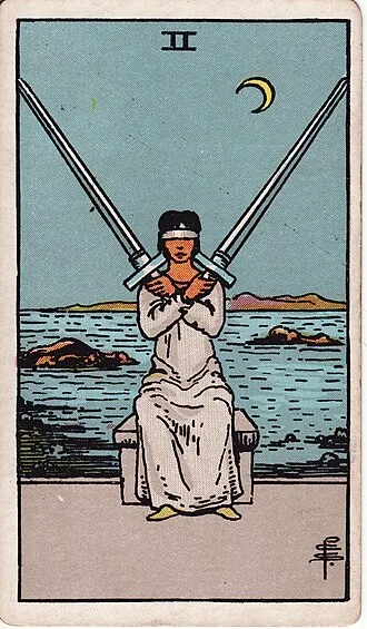 Carta del tarot Dos de Espadas