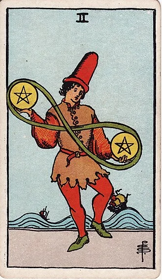 Carta del tarot Dos de Oros