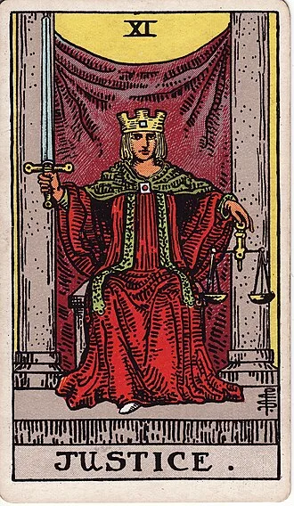 La Justicia del tarot Rider-Waite