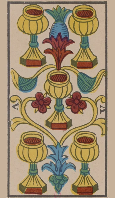 Cinco de Copas – Tarot de Marsella de Lequart