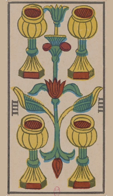 Cuatro de Copas – Tarot de Marsella de Lequart