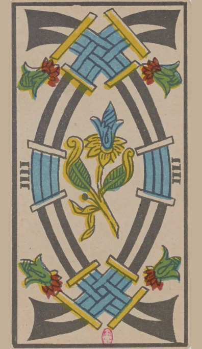 Cuatro de Espadas – Tarot de Marsella de Lequart