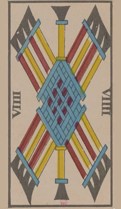 Nueve de Bastos – Tarot de Marsella de Lequart