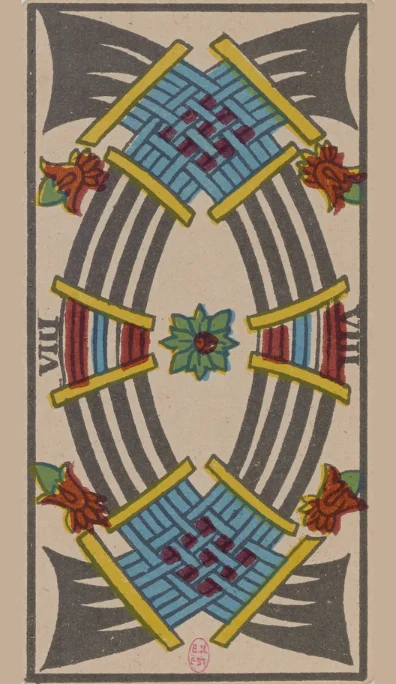 Ocho de Espadas – Tarot de Marsella de Lequart