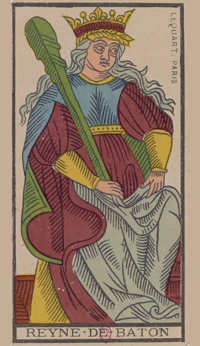 Reina de Bastos – Tarot de Marsella de Lequart