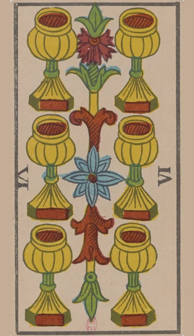 Seis de Copas – Tarot de Marsella de Lequart