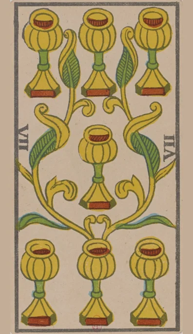 Siete de Copas – Tarot de Marsella de Lequart