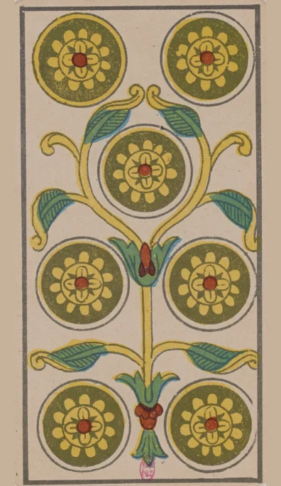 Siete de Oros – Tarot de Marsella de Lequart