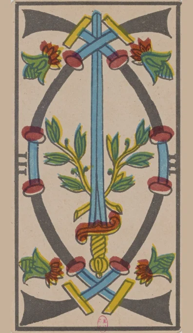 Tres de Espadas – Tarot de Marsella de Lequart