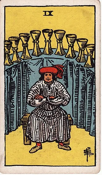 Carta del tarot Nueve de Copas