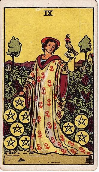 Carta del tarot Nueve de Oros
