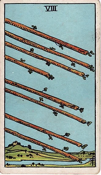 Carta del tarot Ocho de Bastos