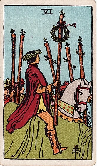 Carta del tarot Seis de Bastos