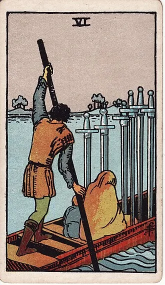 Carta del tarot Seis de Espadas