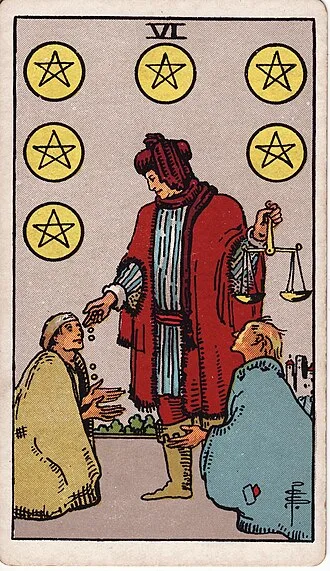 Carta del tarot Seis de Oros