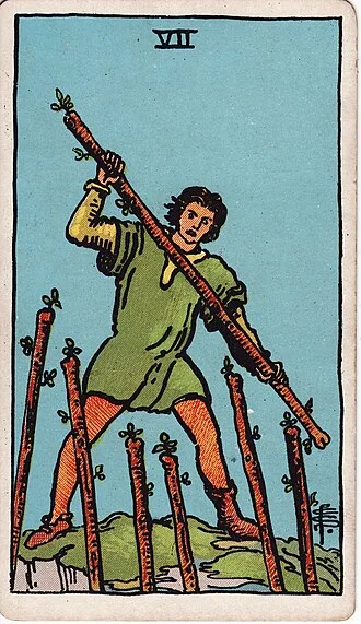 Carta del tarot Siete de Bastos