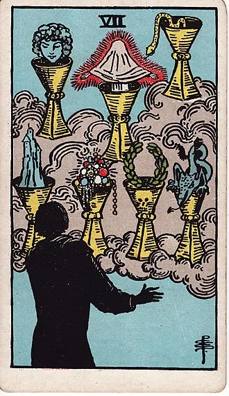 Carta del tarot Siete de Copas