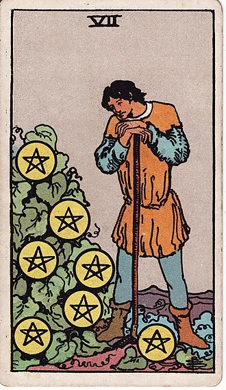 Carta del tarot Siete de Oros