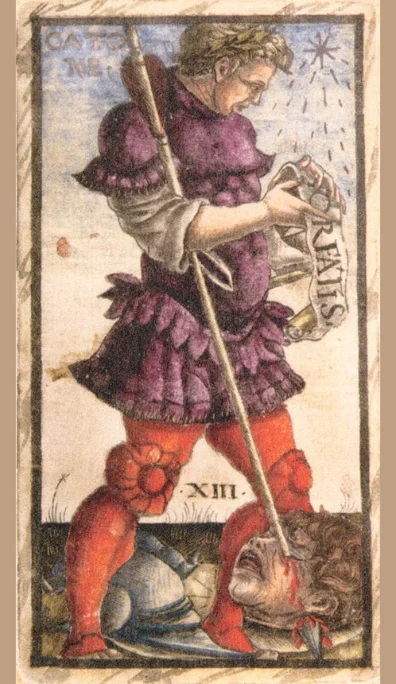 Catone, triunfo XIII del tarot Sola Busca