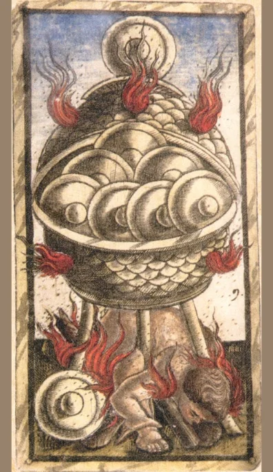Nueve de Oros – Tarot Sola Busca