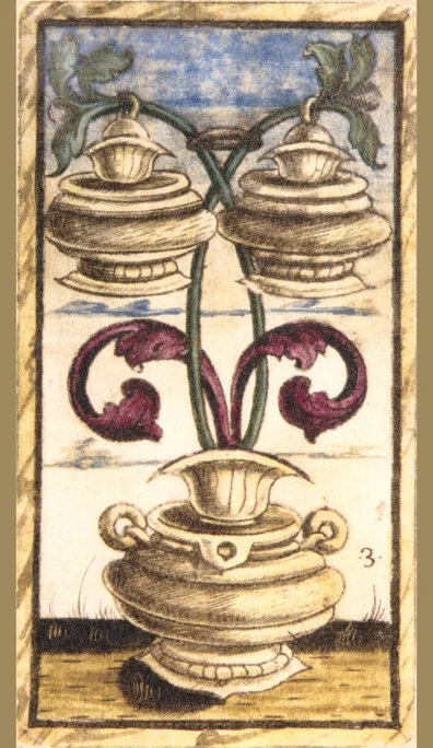 Tres de Copas – Tarot Sola Busca