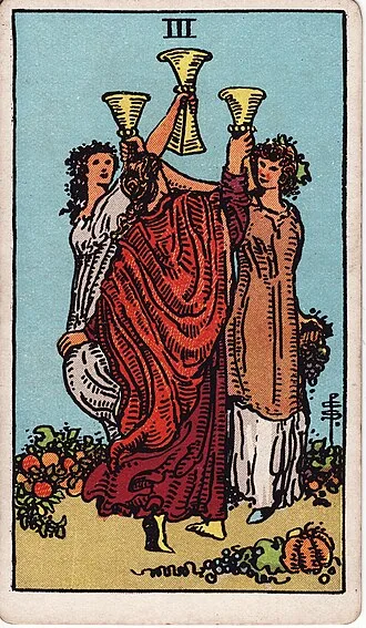 Carta del tarot Tres de Copas